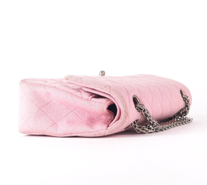 double flap quilted cotton shoulder bag