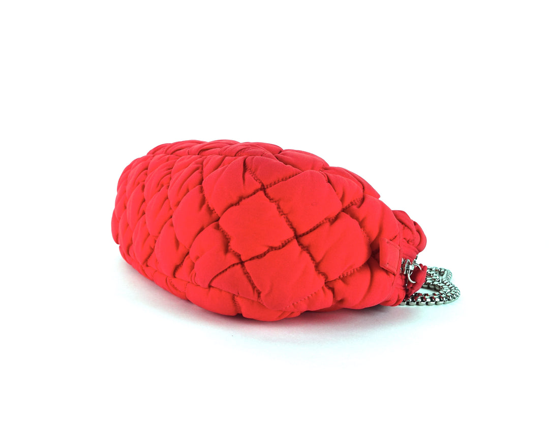 quilted bubble nylon shoulder bag