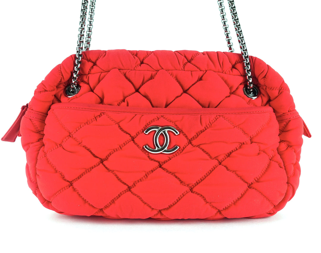 quilted bubble nylon shoulder bag