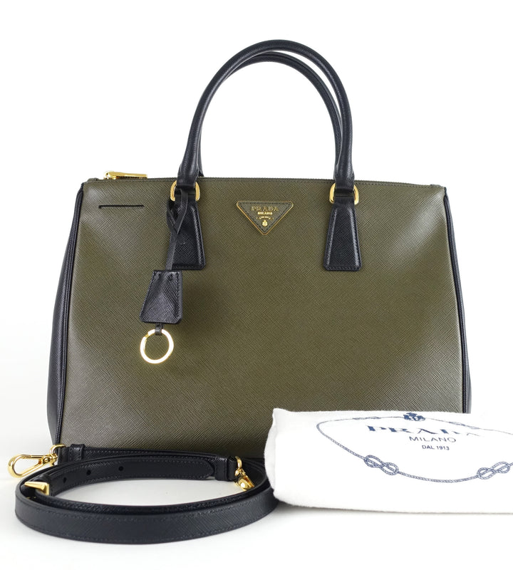 saffiano lux double-zip tote bag