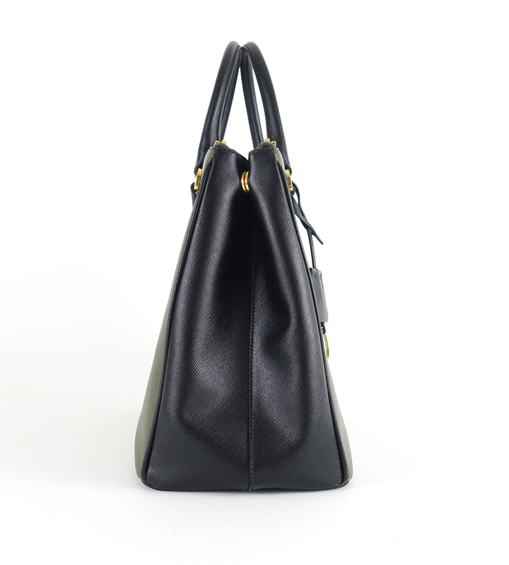 saffiano lux double-zip tote bag