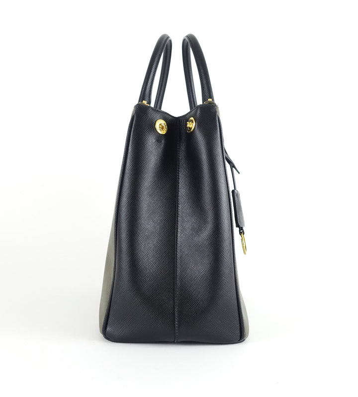 saffiano lux double-zip tote bag