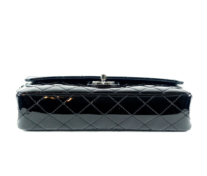 patent leather classic flap shoulder bag