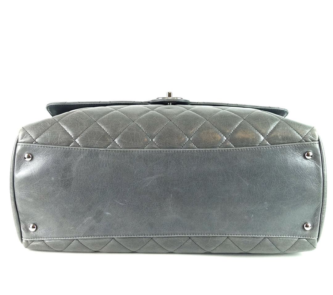 delivery large glazed calf leather bag