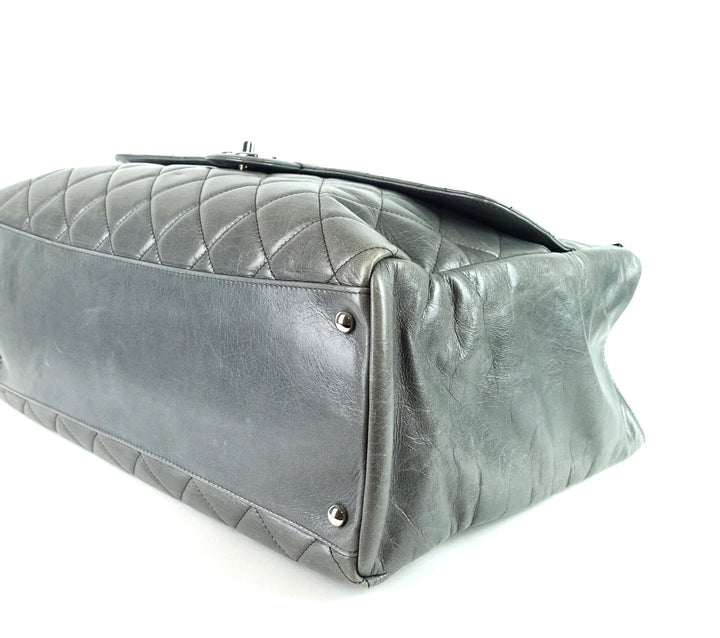 delivery large glazed calf leather bag