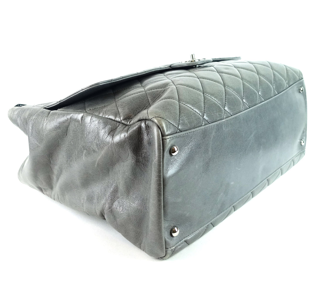 delivery large glazed calf leather bag