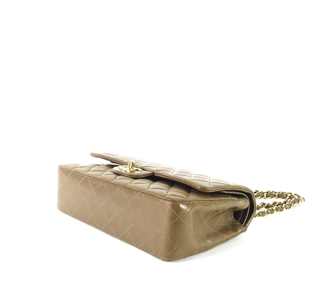 double flap lambskin shoulder bag