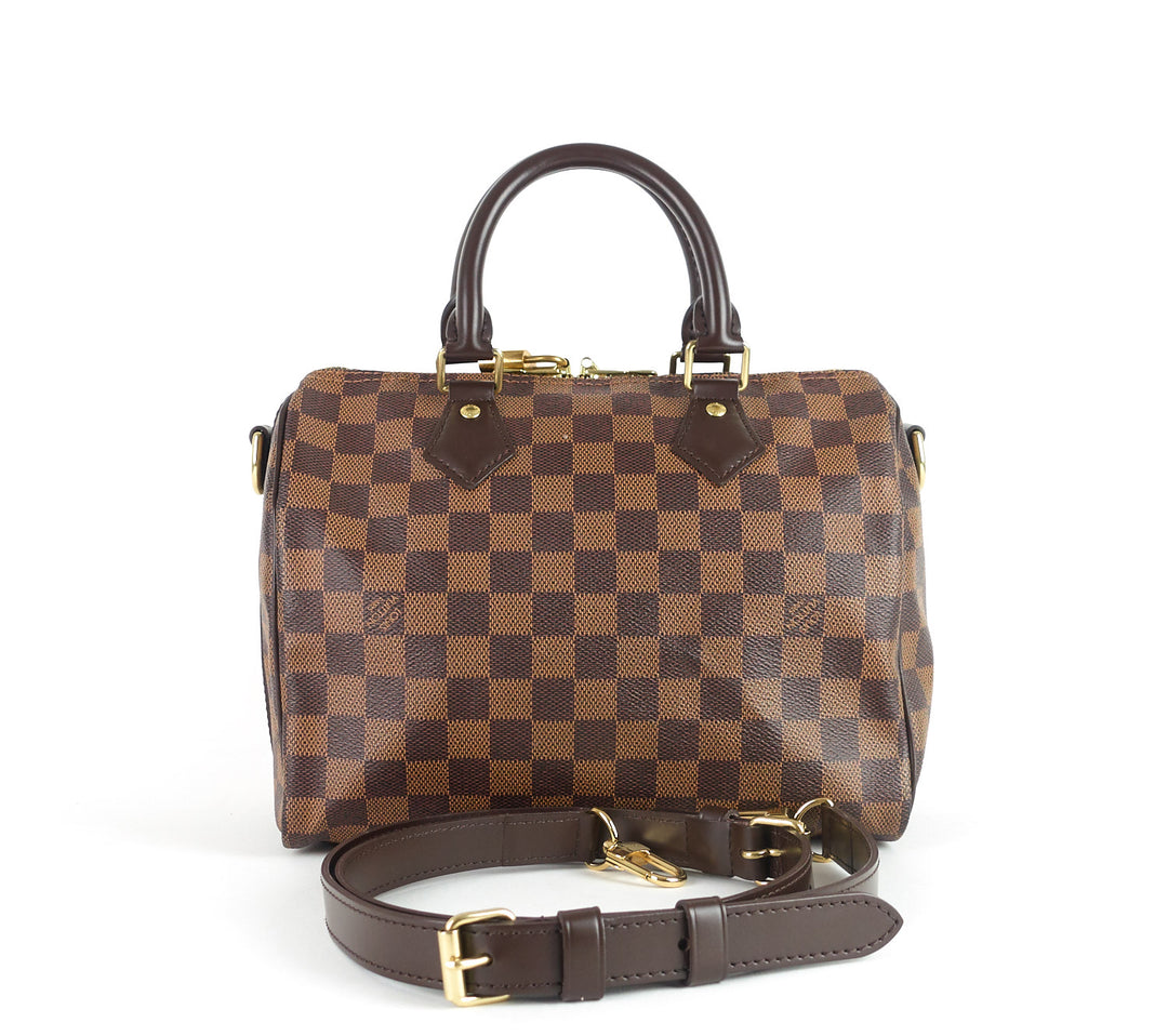 speedy 25 bandouliére damier ebène canvas handbag