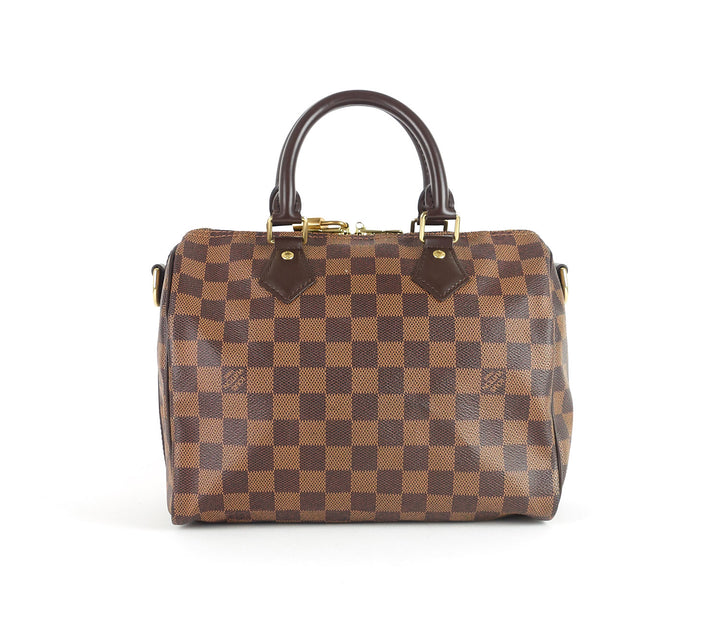 speedy 25 bandouliére damier ebène canvas handbag