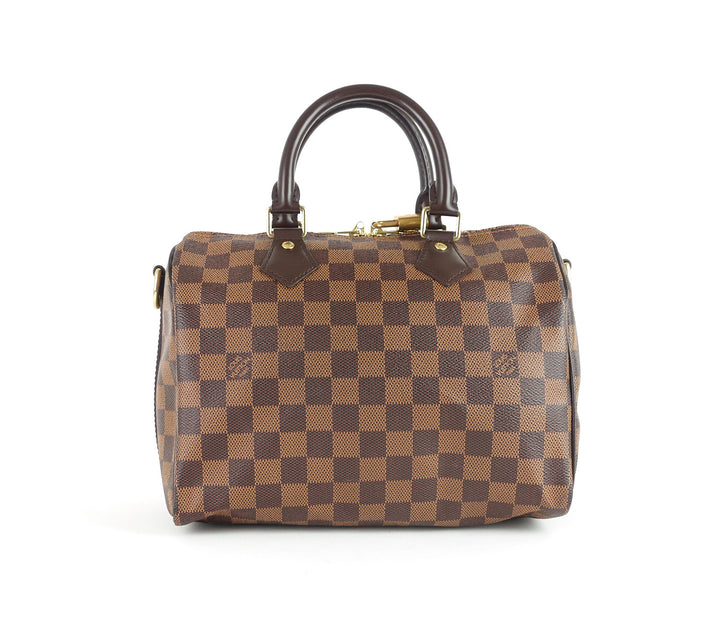 speedy 25 bandouliére damier ebène canvas handbag