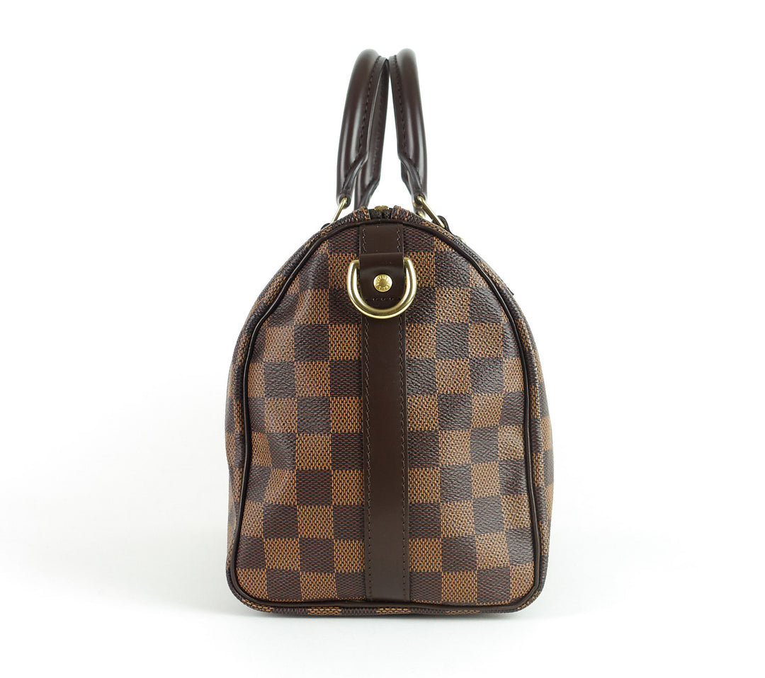 speedy 25 bandouliére damier ebène canvas handbag