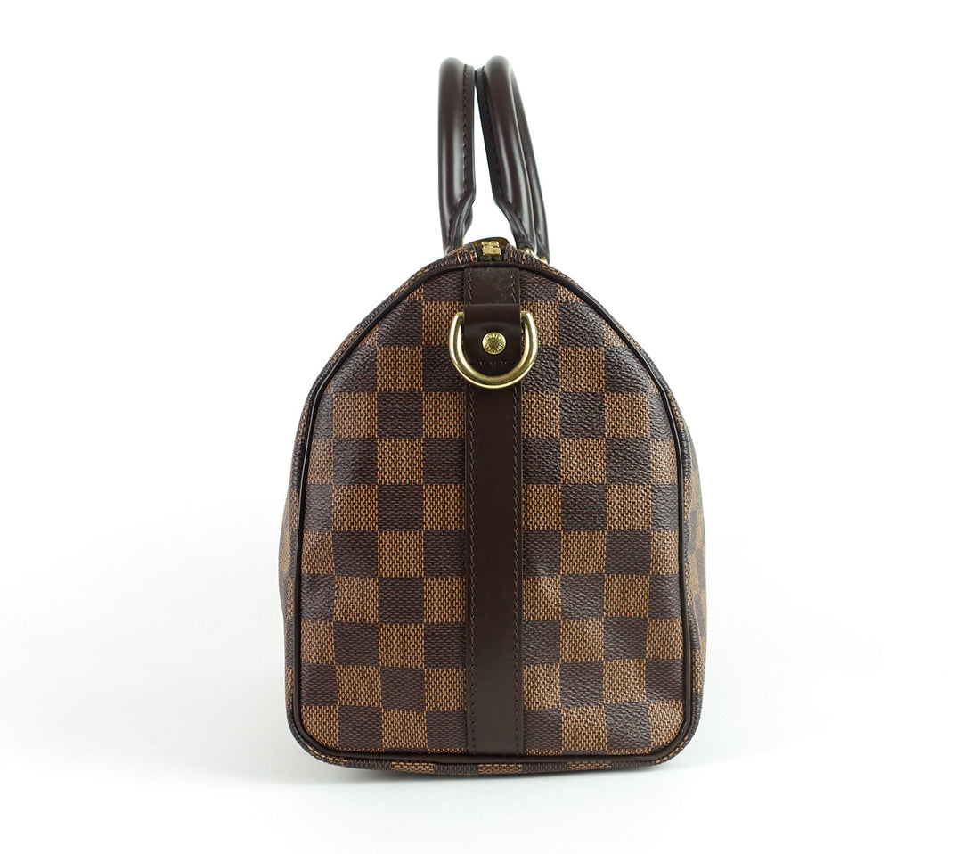 speedy 25 bandouliére damier ebène canvas handbag