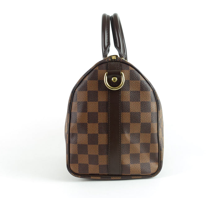 speedy 25 bandouliére damier ebène canvas handbag
