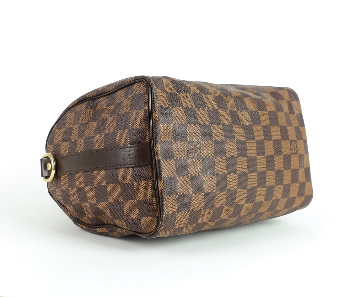 speedy 25 bandouliére damier ebène canvas handbag