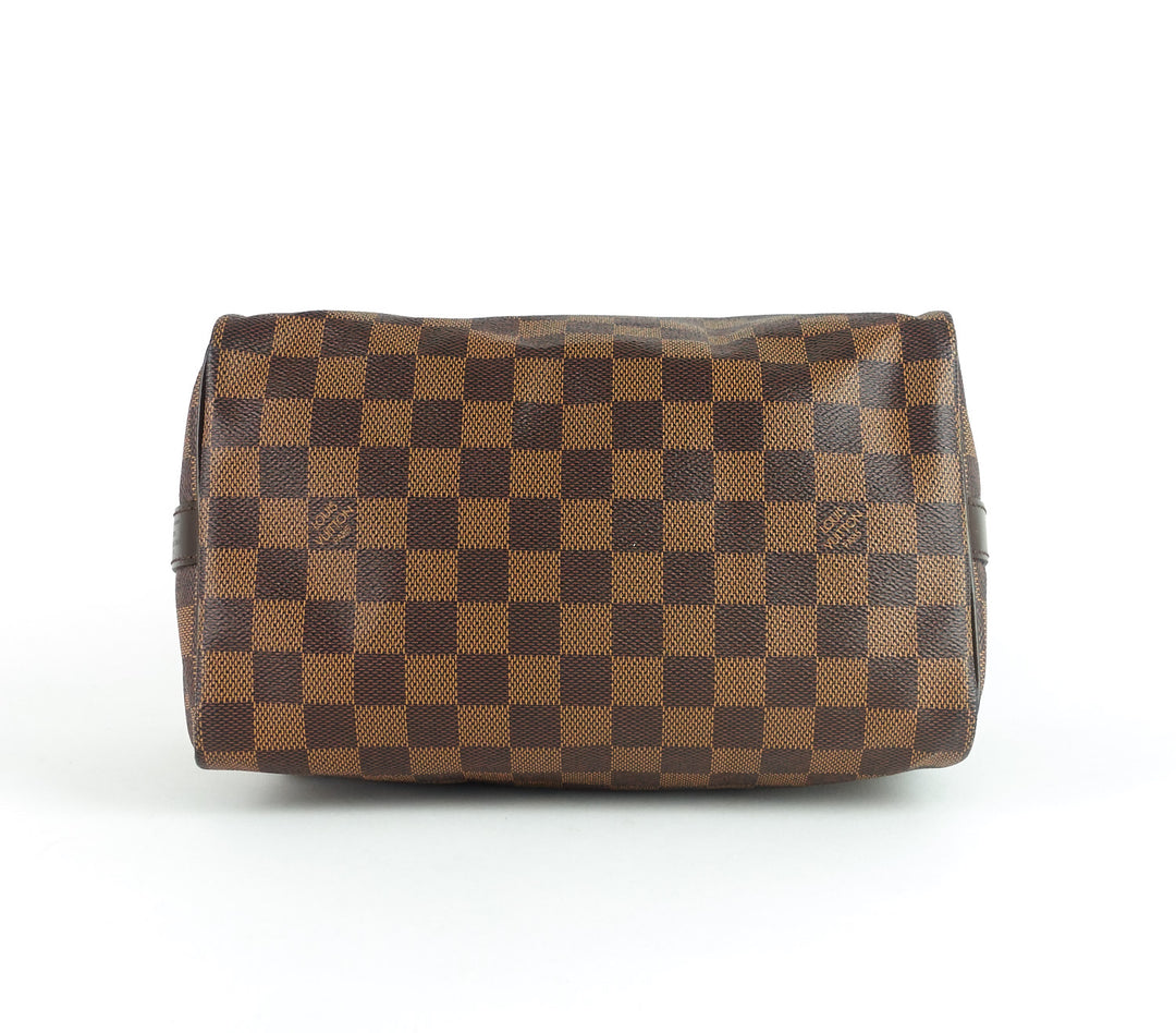 speedy 25 bandouliére damier ebène canvas handbag