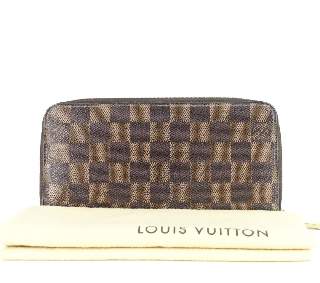 zippy damier ebene canvas wallet