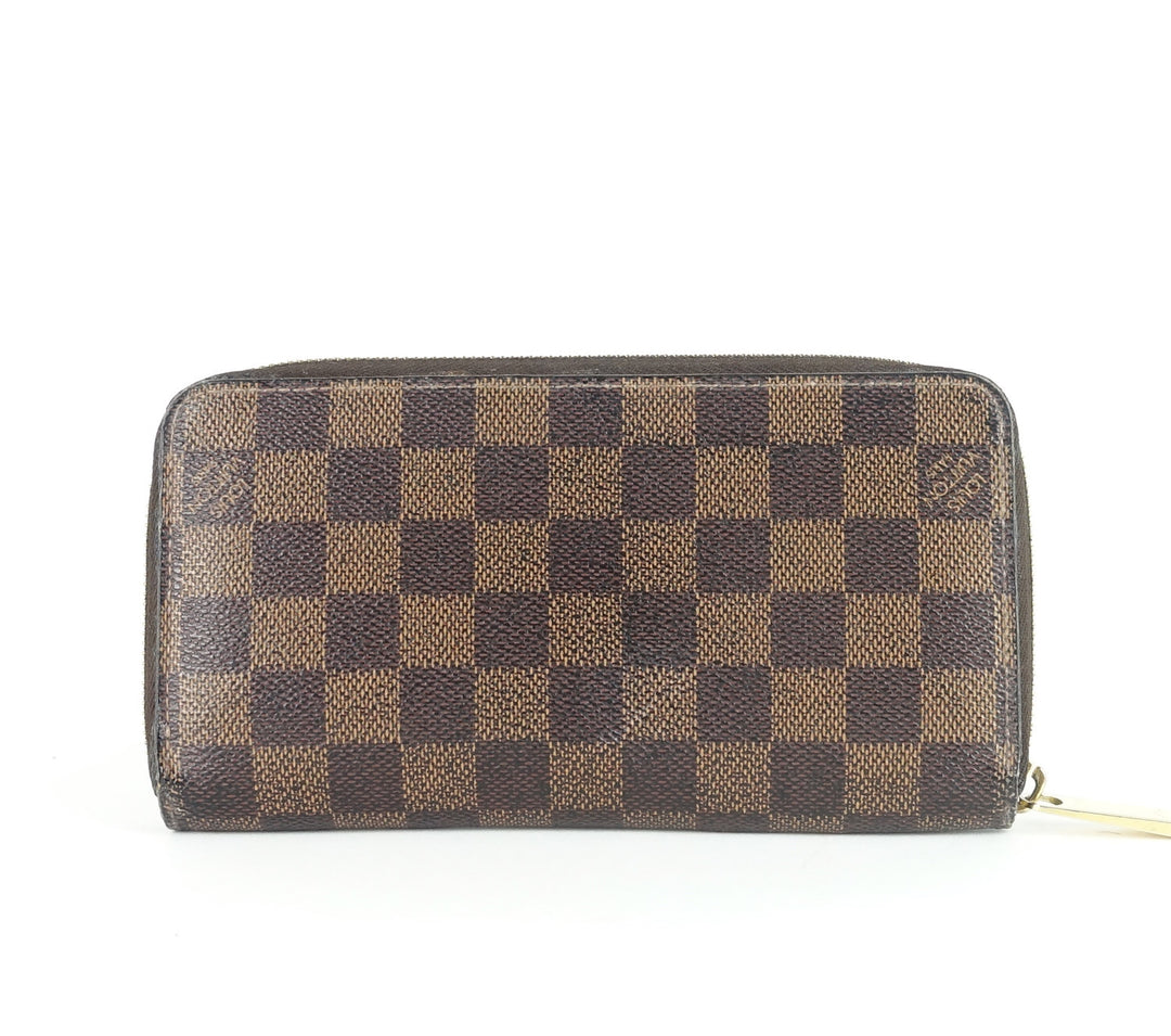 zippy damier ebene canvas wallet