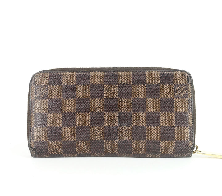 zippy damier ebene canvas wallet