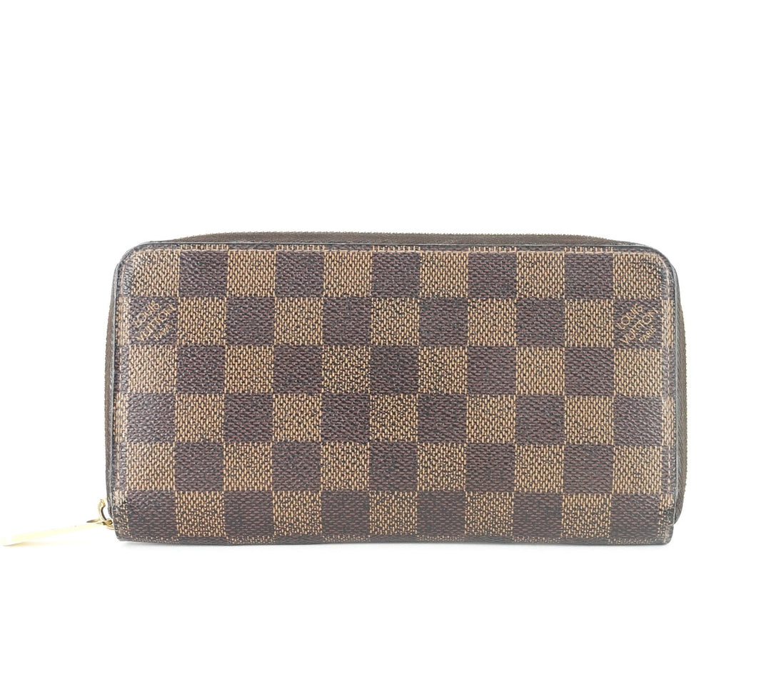 zippy damier ebene canvas wallet