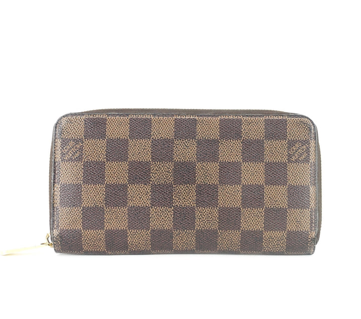 zippy damier ebene canvas wallet