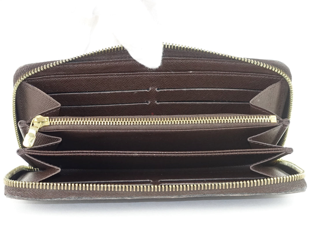 zippy damier ebene canvas wallet