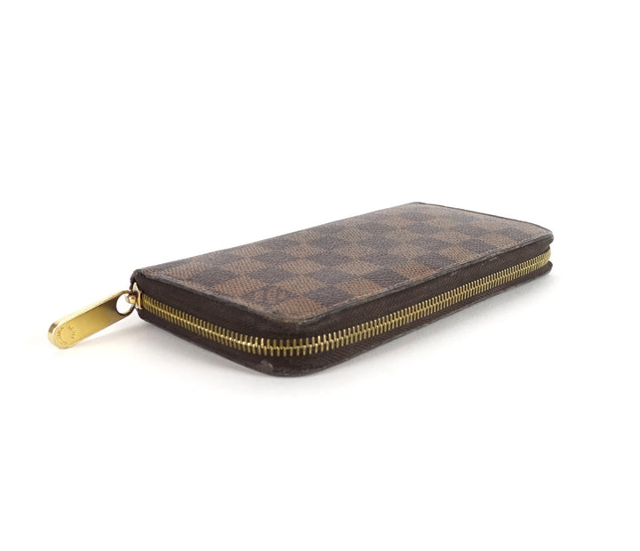 zippy damier ebene canvas wallet