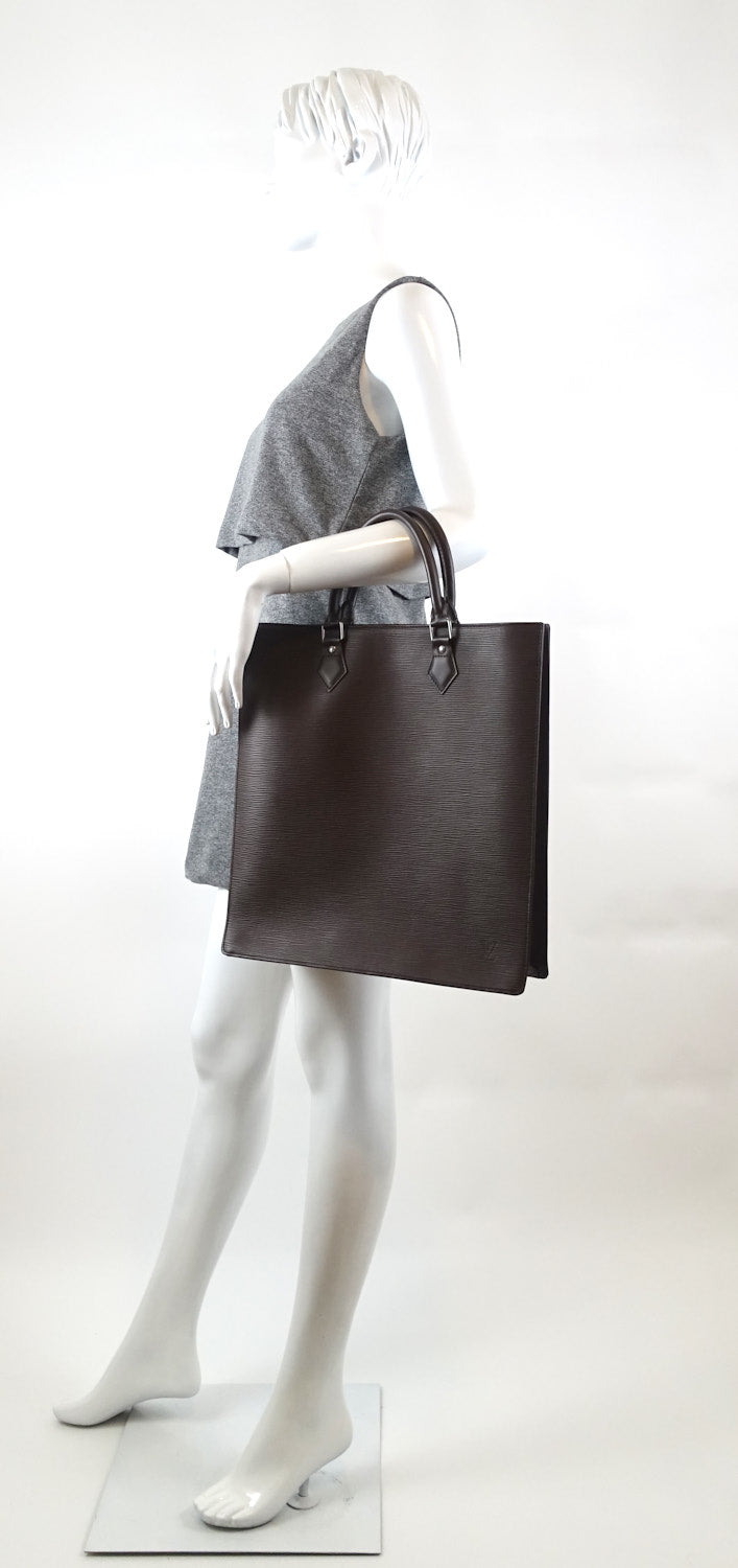 sac plat epi leather tote bag