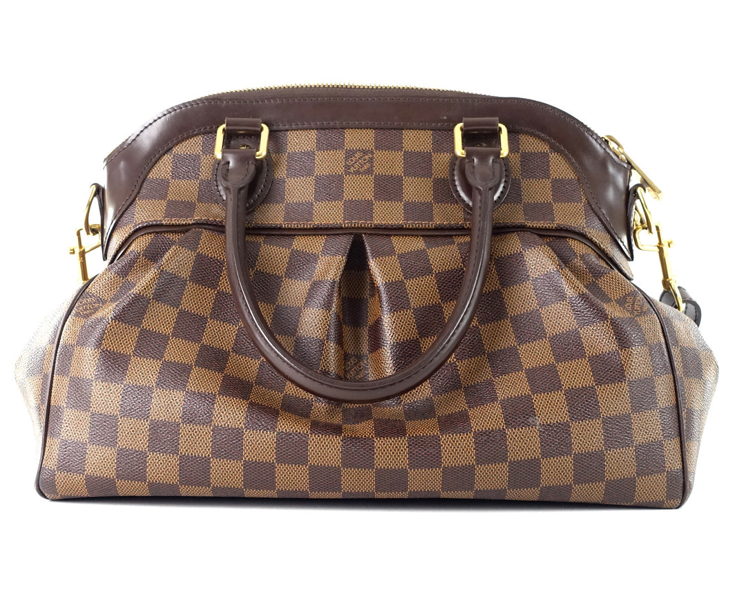 trevi pm damier ebene canvas handbag