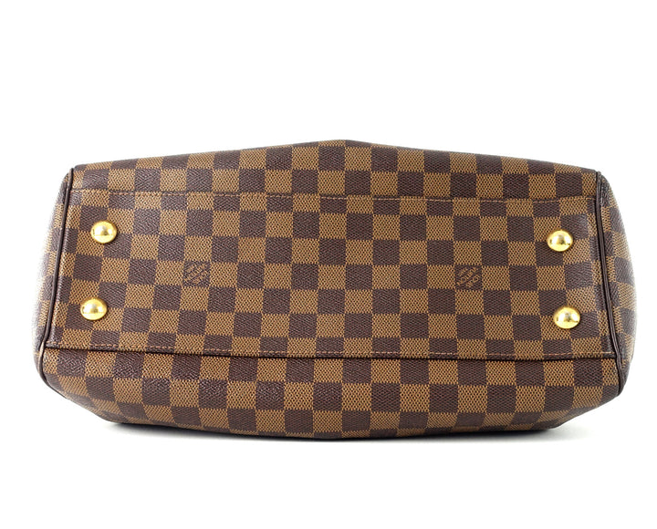 trevi pm damier ebene canvas handbag