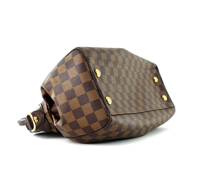 trevi pm damier ebene canvas handbag