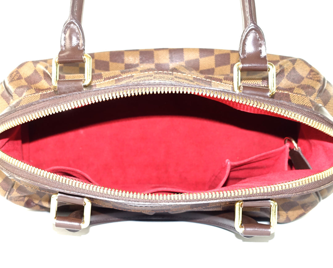 trevi pm damier ebene canvas handbag