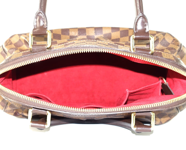 trevi pm damier ebene canvas handbag