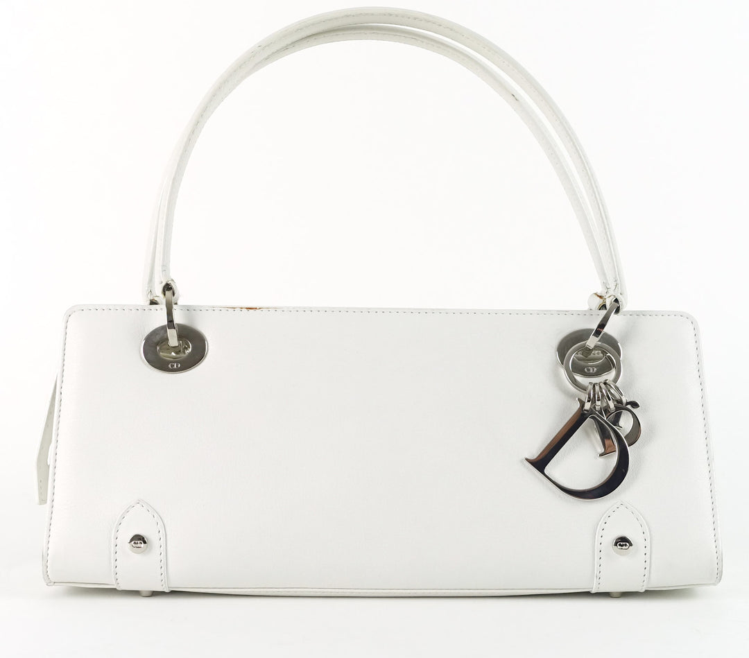 east west calf leather handbag