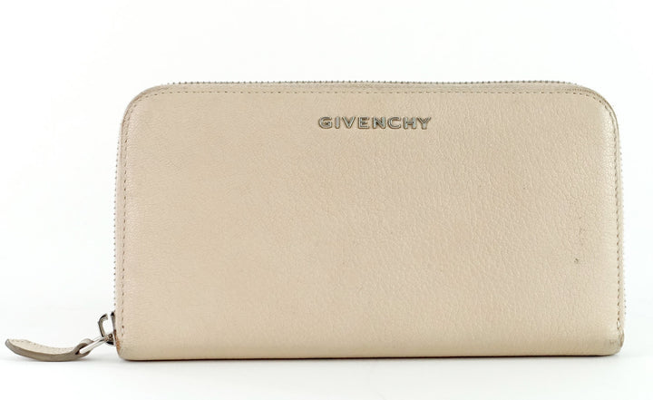 pandora zip around grained leather wallet