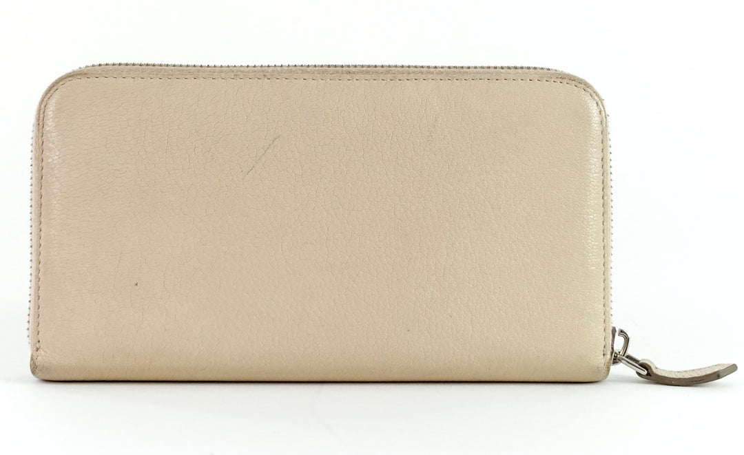 pandora zip around grained leather wallet