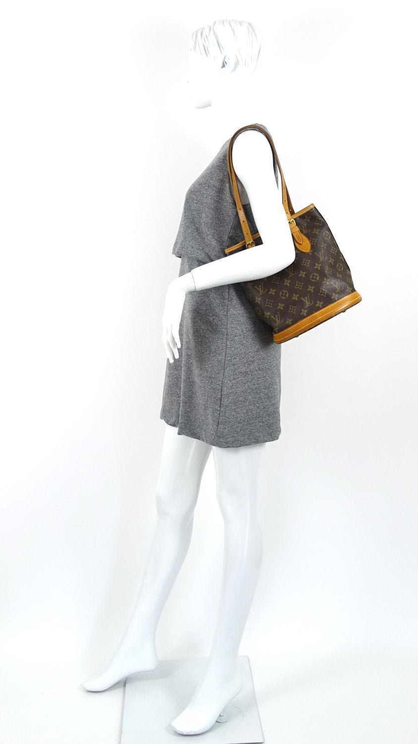 petit bucket monogram canvas tote bag