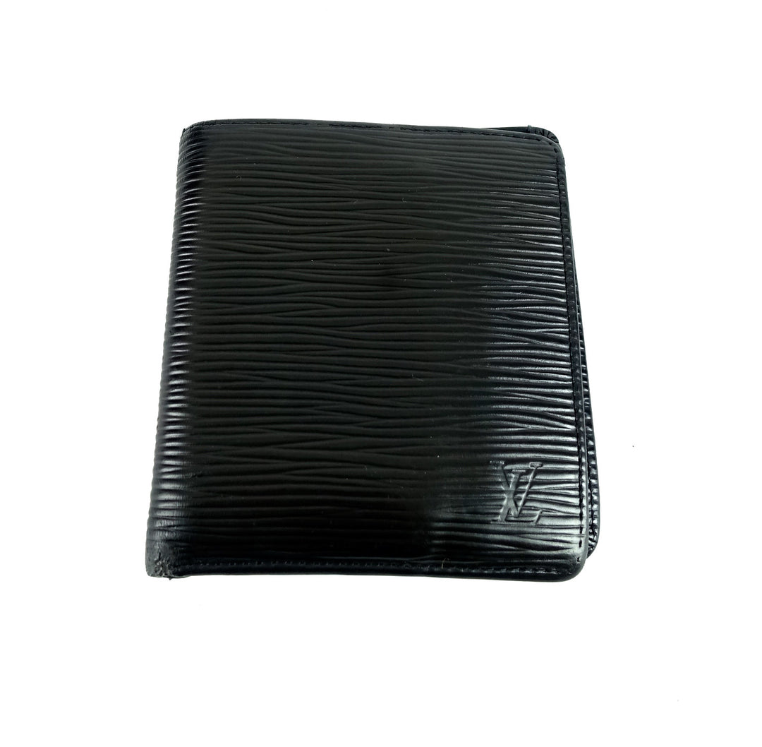 petit noe black epi leather bag with wallet