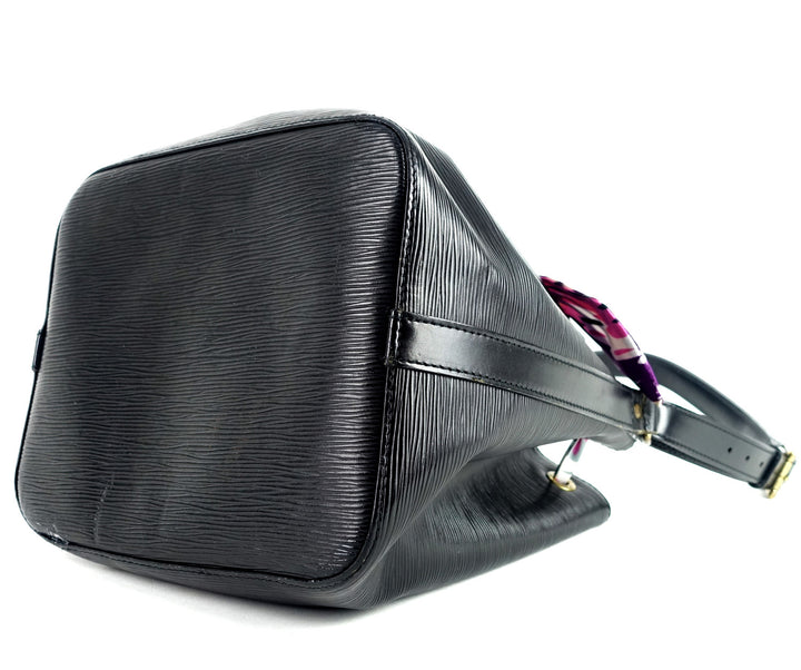 petit noe black epi leather bag with wallet