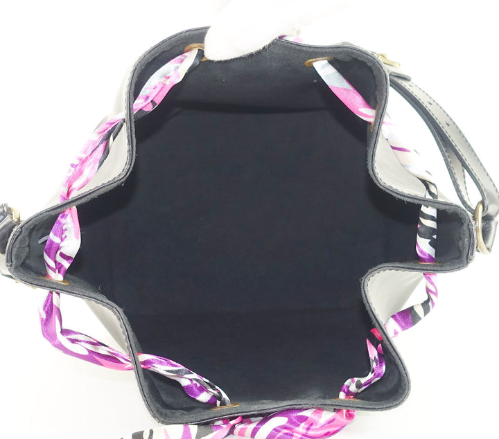 petit noe black epi leather bag with wallet