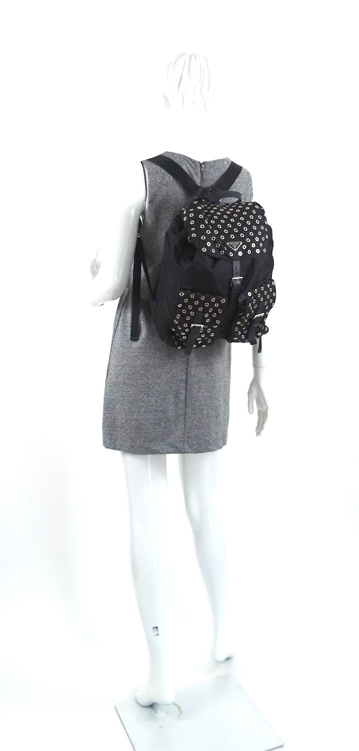 tessuto nylon grommet backpack bag