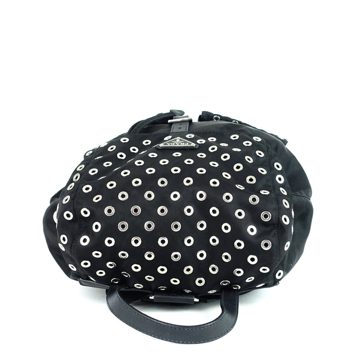 tessuto nylon grommet backpack bag