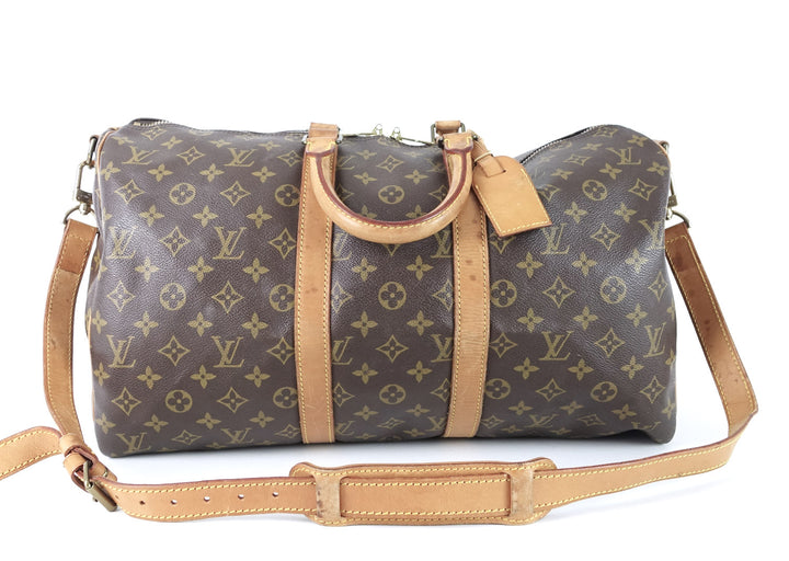 keepall 45 bandouliere monogram canvas travel bag with strap