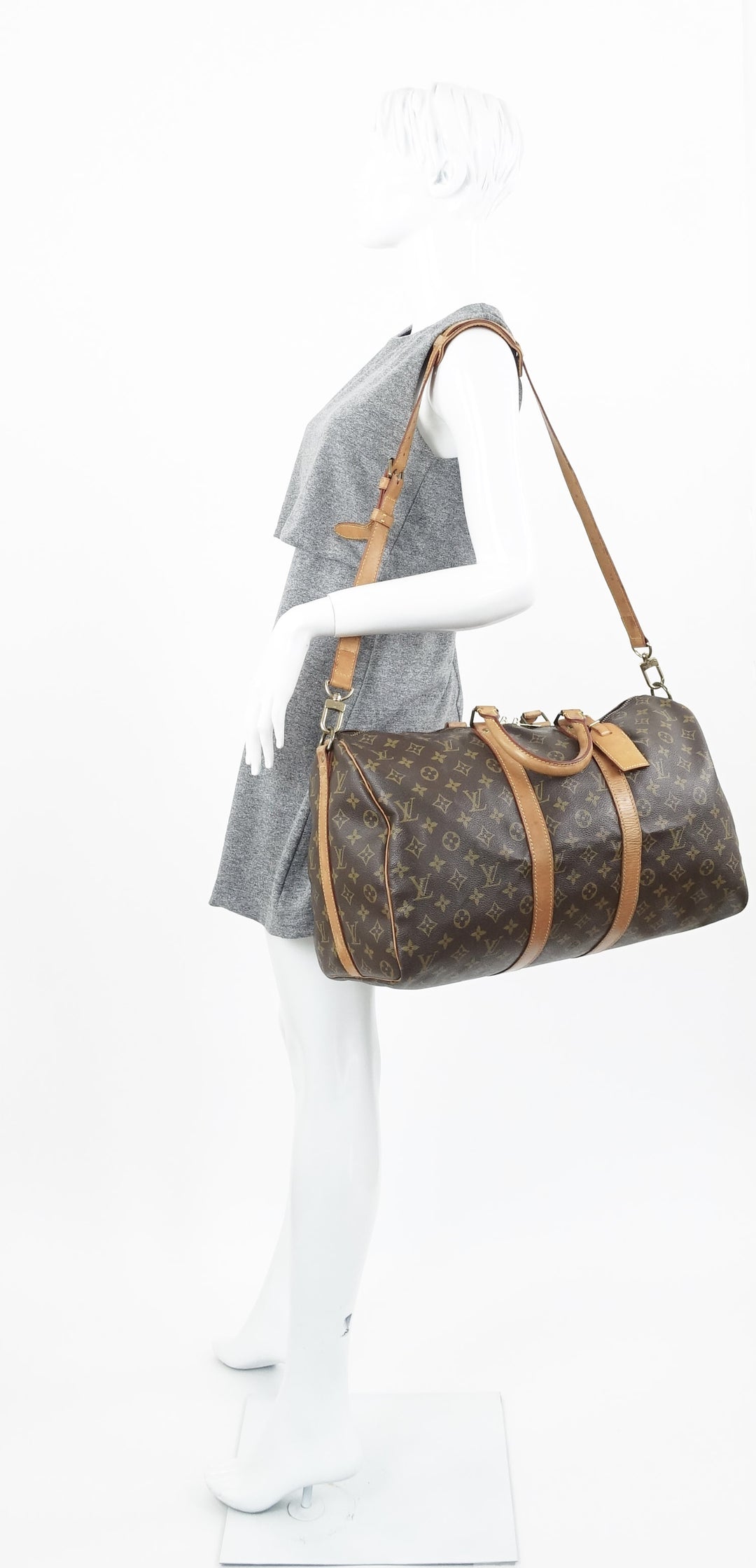 keepall 45 bandouliere monogram canvas travel bag with strap