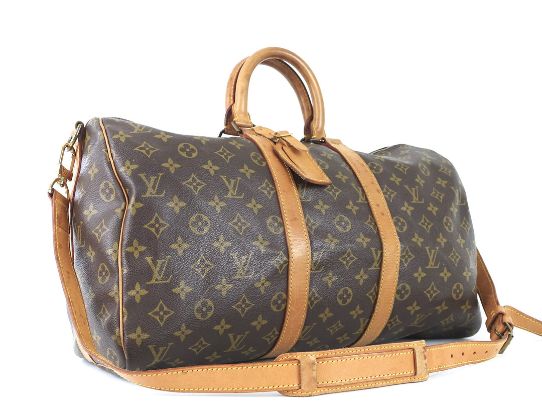 keepall 45 bandouliere monogram canvas travel bag with strap
