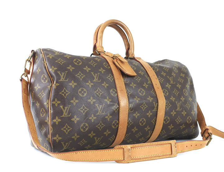 keepall 45 bandouliere monogram canvas travel bag with strap