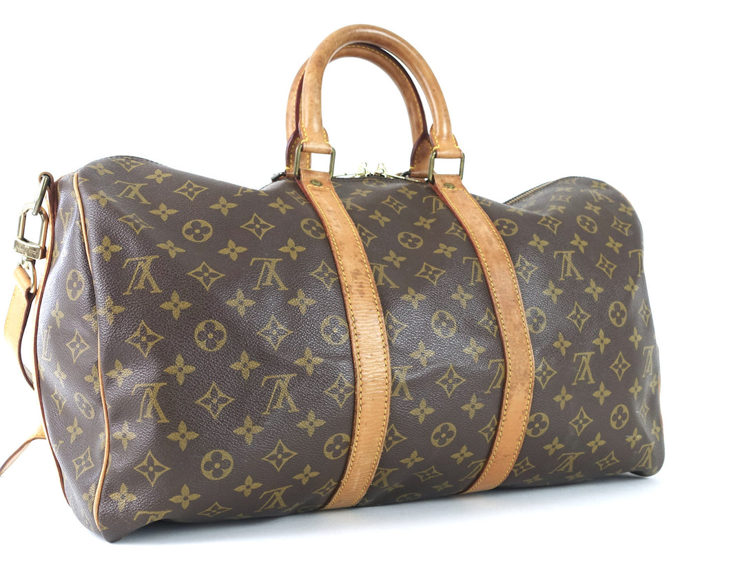 keepall 45 bandouliere monogram canvas travel bag with strap