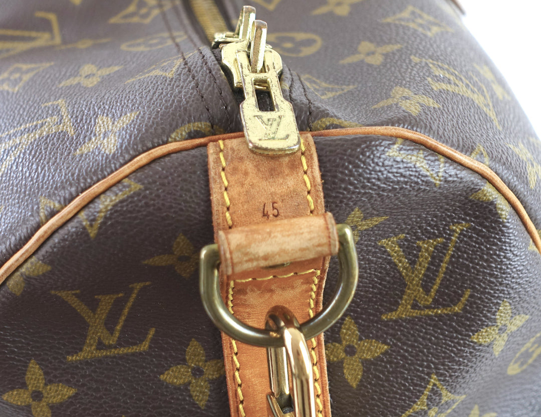 keepall 45 bandouliere monogram canvas travel bag with strap