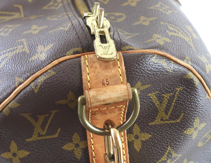 keepall 45 bandouliere monogram canvas travel bag with strap