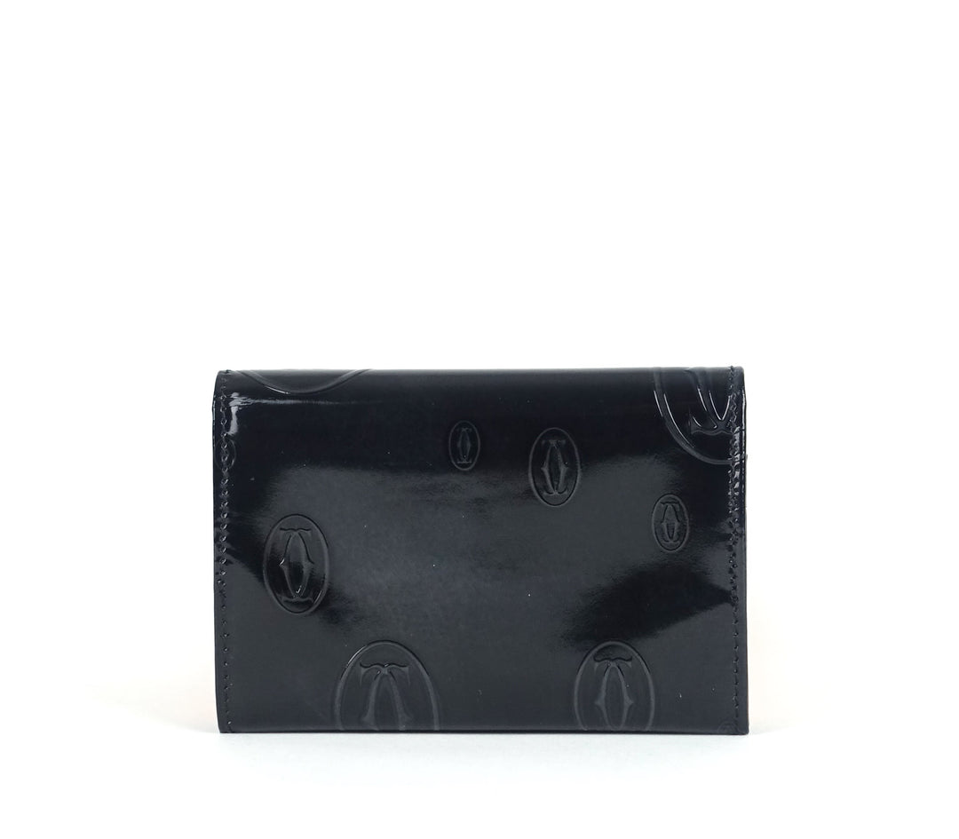 cartier happy birthday monogram calf leather palladium card holder