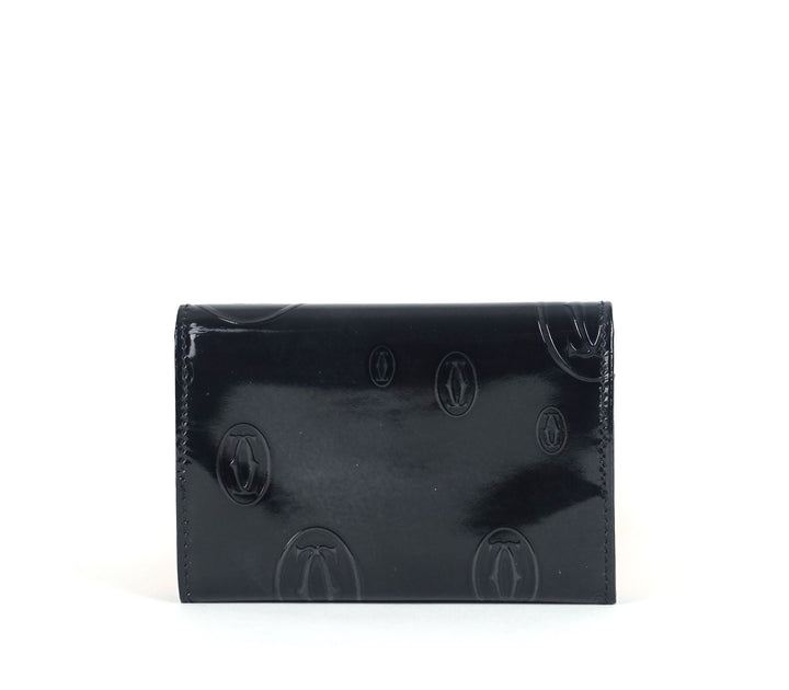 cartier happy birthday monogram calf leather palladium card holder